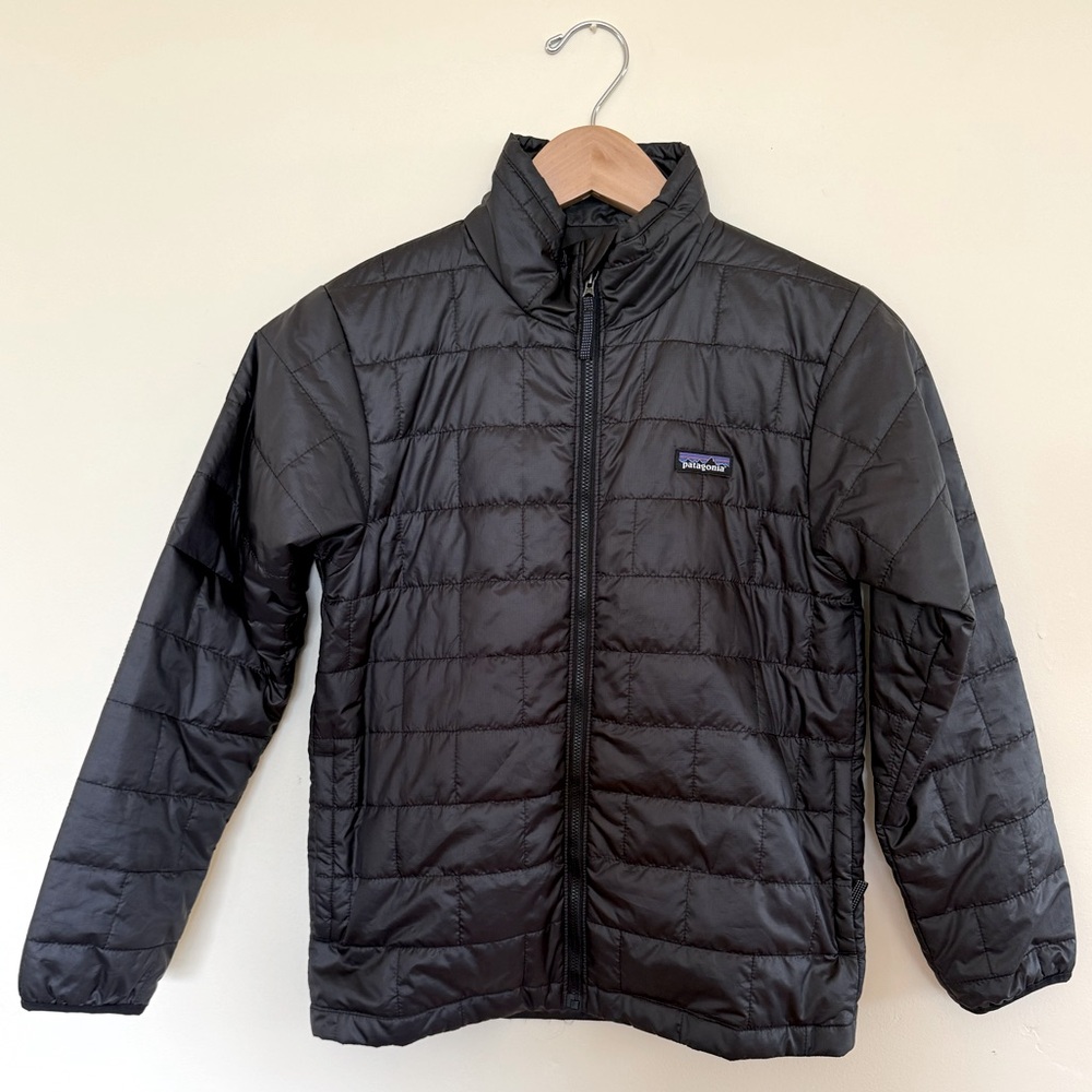Patagonia Black Nano Puff Brick Quilted Insulated Jacket - Kids' sz LG (12)